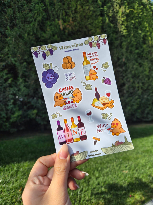 Wine Vibes - Sticker Seti