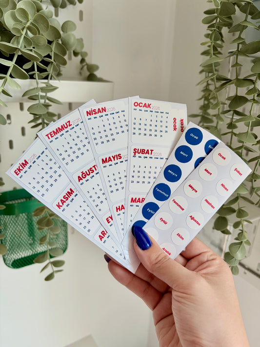 2026 Mini Takvim Stickerlar