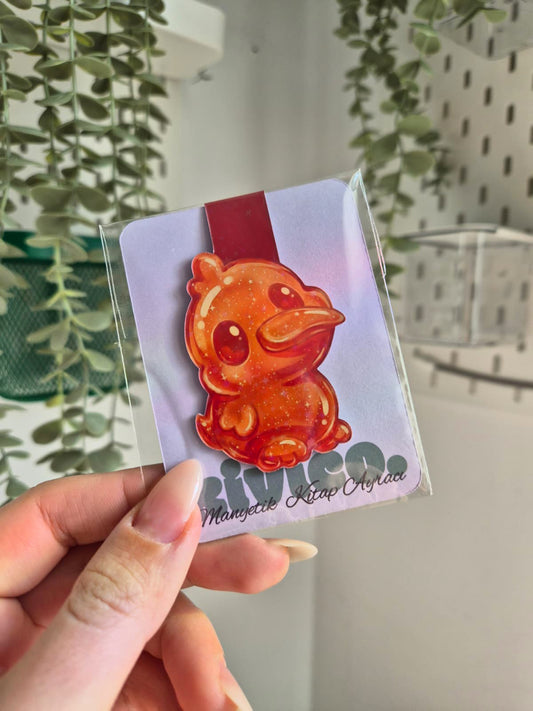 Manyetik Kitap Ayracı - Orange Jelly
